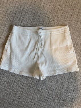 KOTN Ribbed Cream Athletic Lounge Shorts